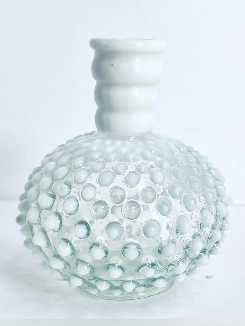 Vintage Anchor Hocking Moonstone Hobnail Opalescent Glass Bud Vase